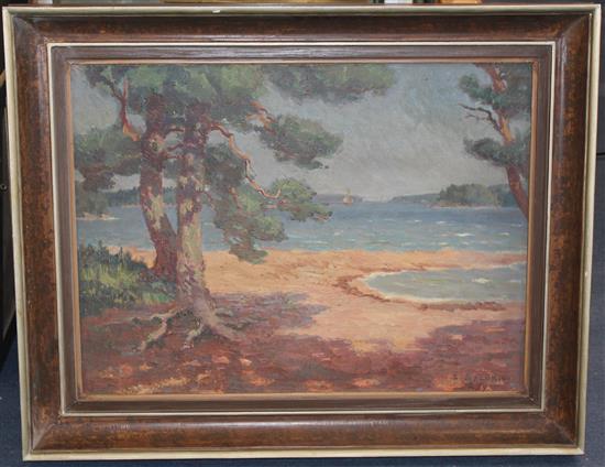 Toivo Santeri Salokivi (1886-1940) Coastal scene, 22 x 29.5in.